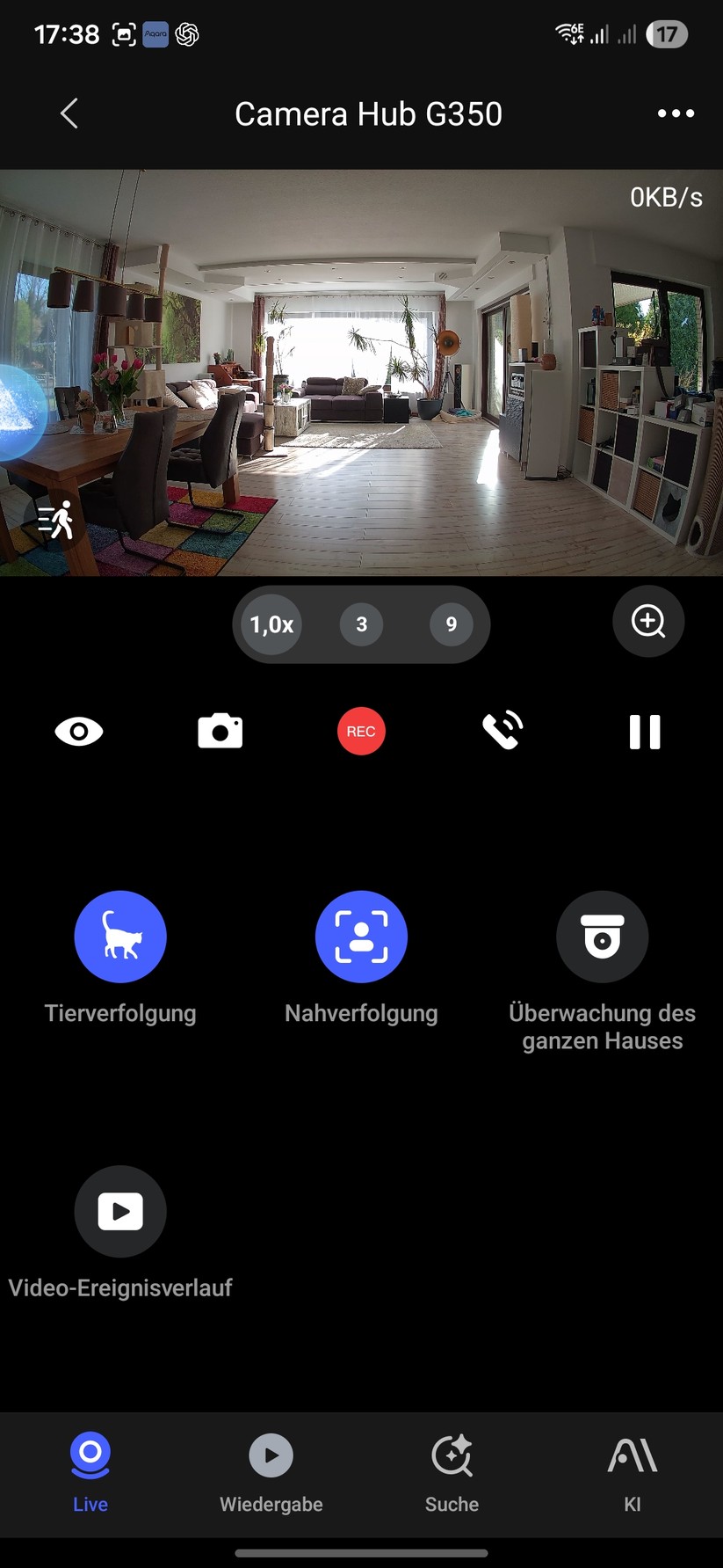 Die Steuerung der Überwachungskamera erfolgt mit der Aqara-App. Damit kann man sie auch für Automatisierungen nutzen.