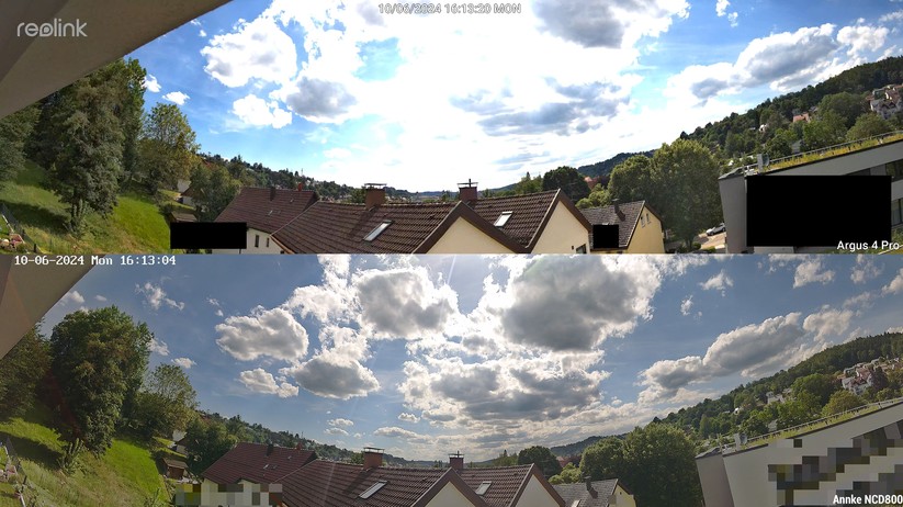 Bei Gegenlicht zeigen sich die Schwächen der Argus 4 Pro. Die Annke NCD 800 mit Wide Dynamic Range (WDR) bietet hier das klar bessere Bild. Allerdings ist die Annke auch deutlich teurer. 