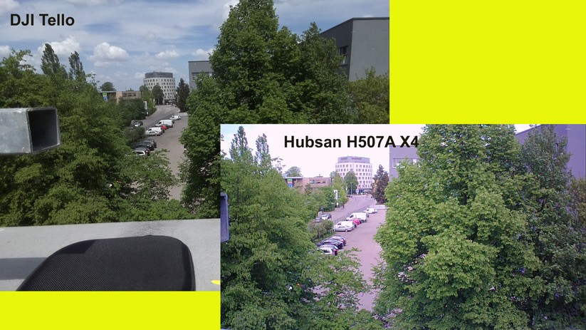 Die Aufnahmen von DJI Tello und Hubsan H507A X4 sind noch einigermaßen brauchbar.