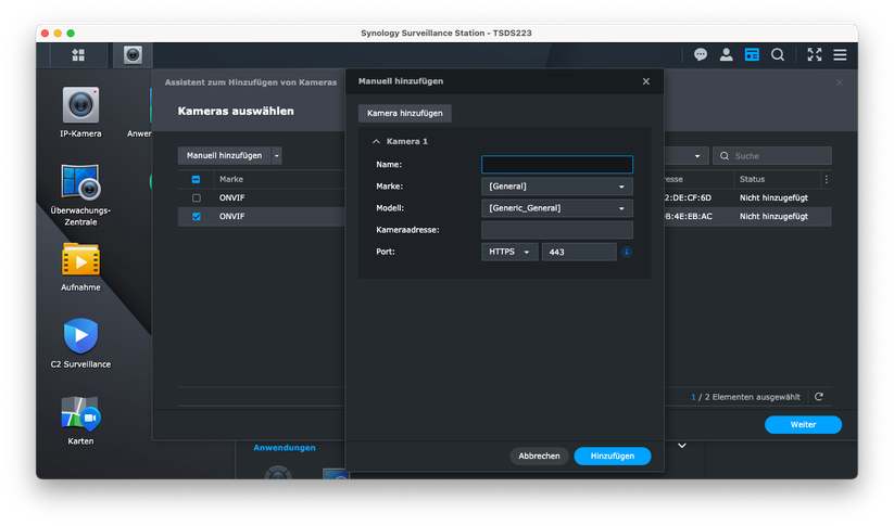Die Reolink CX410 kann man auch mit Synology Surveillance Station betreiben. Allerdings steht ein passendes Profil noch nicht zur Auswahl. Die Integration gelingt aber auch mit einem anderen Profil. Dabei sollte man darauf achten, dass dieses in puncto Auflösung mit der CX410 übereinstimmt.