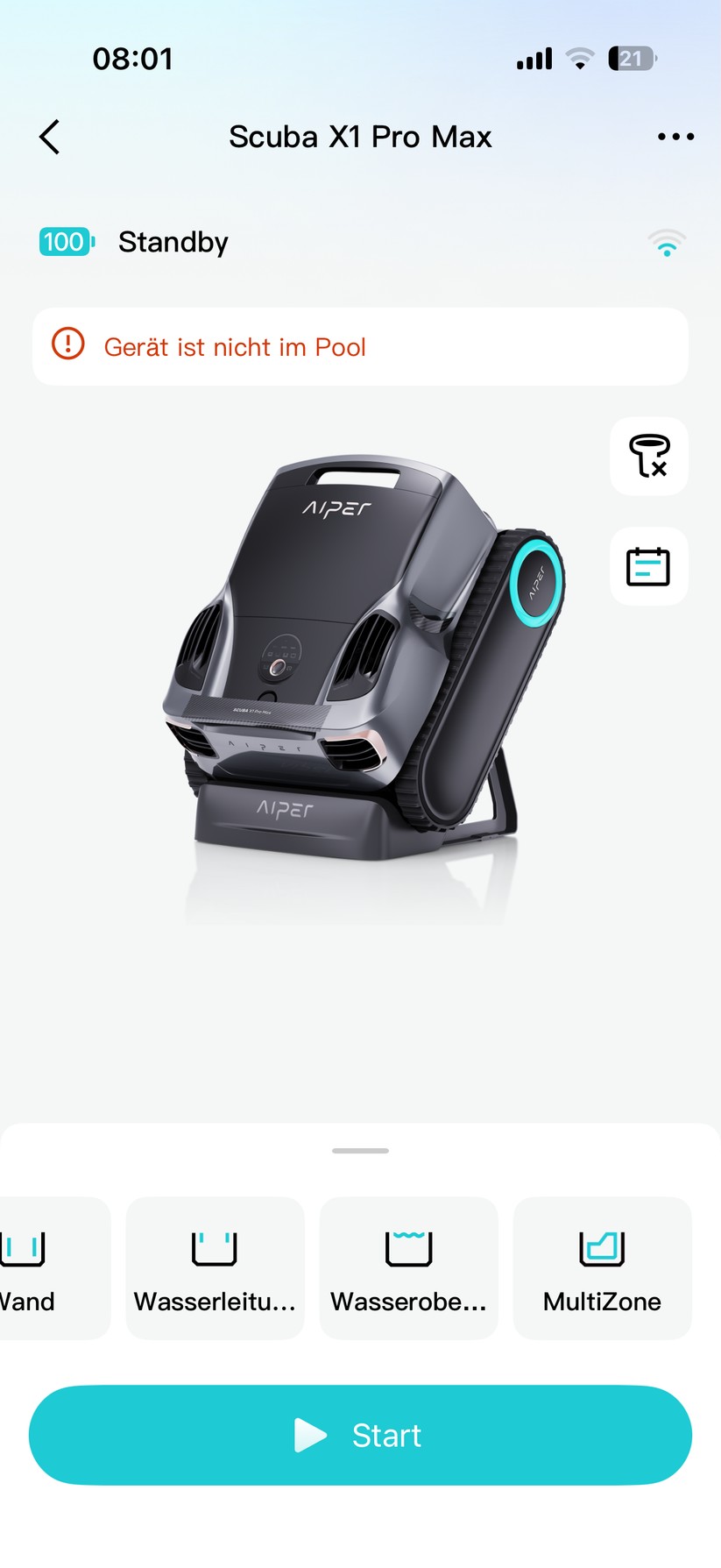 Aiper Scuba X1 Pro Max - Bilder App