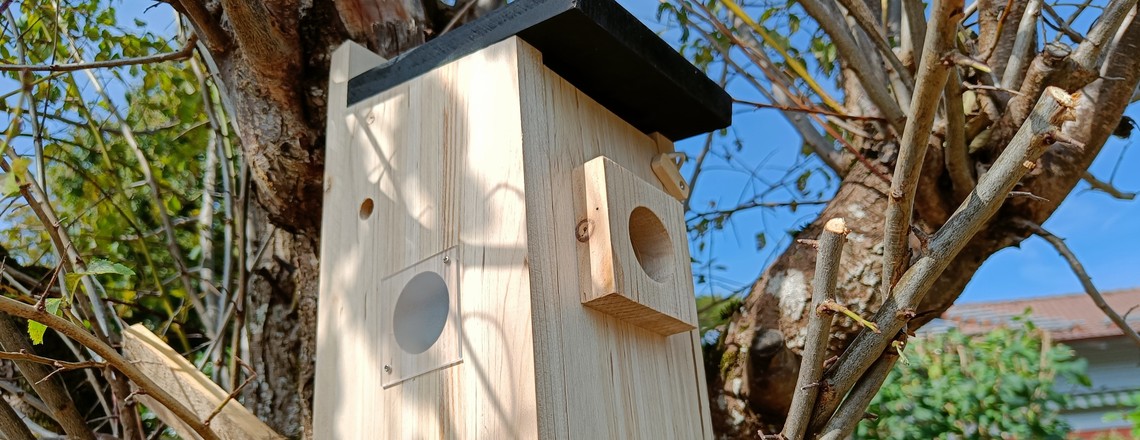 Unser DIY-Nistkasten mit WLAN-Kamera und Solarpanel.