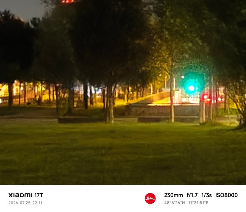 Xiaomi 17T: Telekamera bei Nacht (10x Zoom)