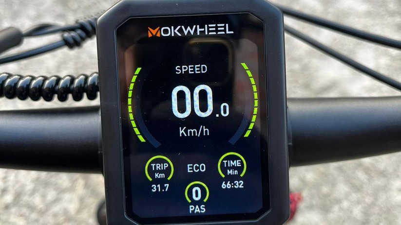 Das Display des Mokwheel Obsidian ist übersichtlich, informativ und in Farbe |