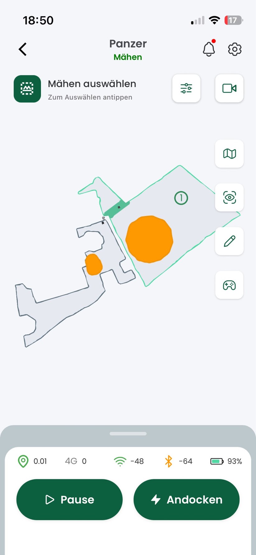 Lymow One Plus: Grundsätzlich bietet die App viele Möglichkeiten, ohne so intuitiv und umfangreich wie bei Segway oder Mammotion zu sein. Vor allem Einstellungsmöglichkeiten bei der Hinderniserkennung haben wir stark vermisst.