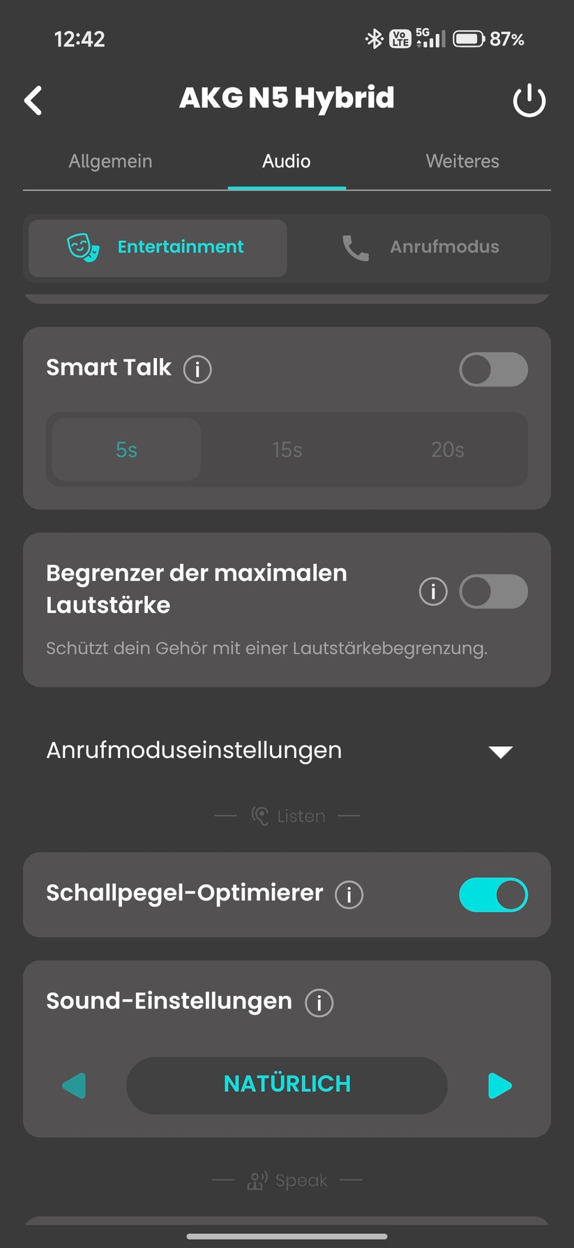 AKG N5 Hybrid Screenshot