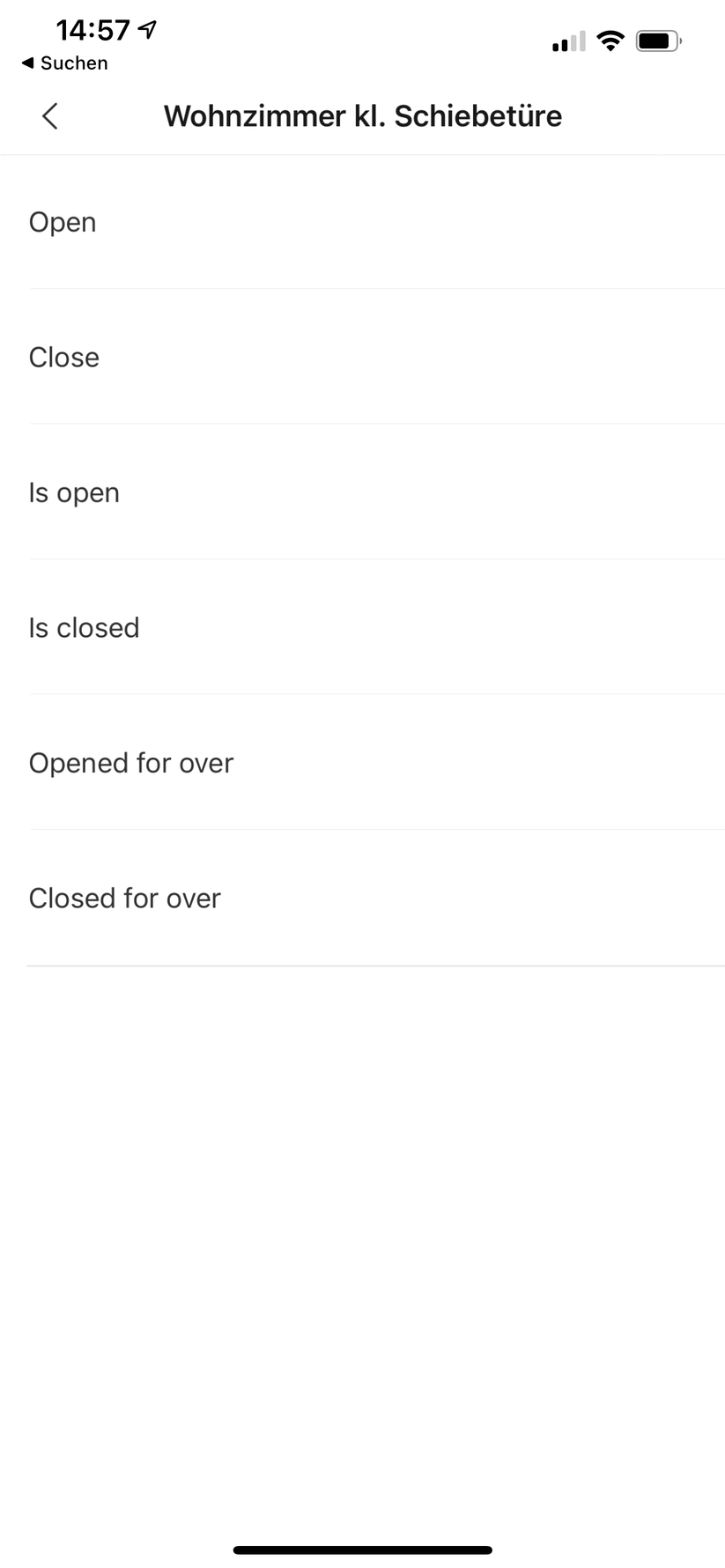 ... und die Bedingung, also etwa: Wenn die Schiebetür ...