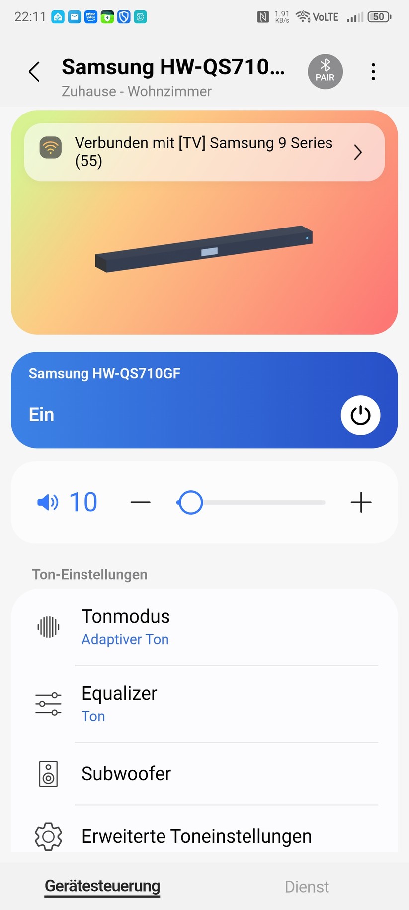 Samsung HW-QS700F: Einrichtung und Konfiguration mit Smartthings-App