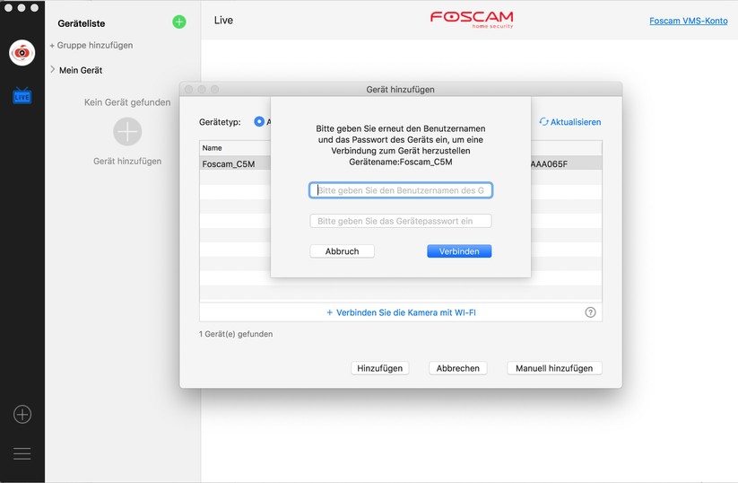 Foscam C5M 3K: Für die Steuerung der Überwachungskamera gibt es auch eine Desktop-Anwendung. Außerdem können Anwender dank Onvif-Support die C5M 3K auch mit Synology Surveillance Station betreiben und in Smart-Home-Zentralen wie Home Assistant einbinden.