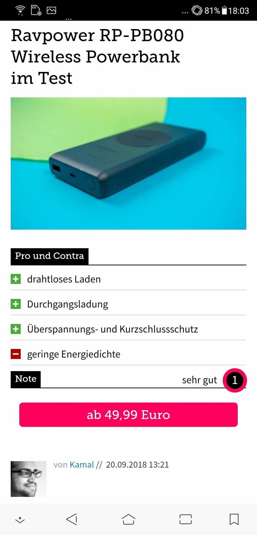 Google Chrome auf dem Zen UI