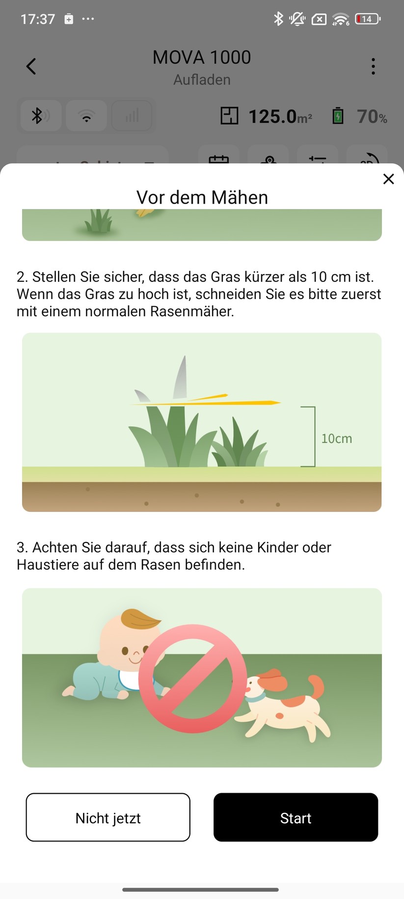Mova 1000 – Einrichtung