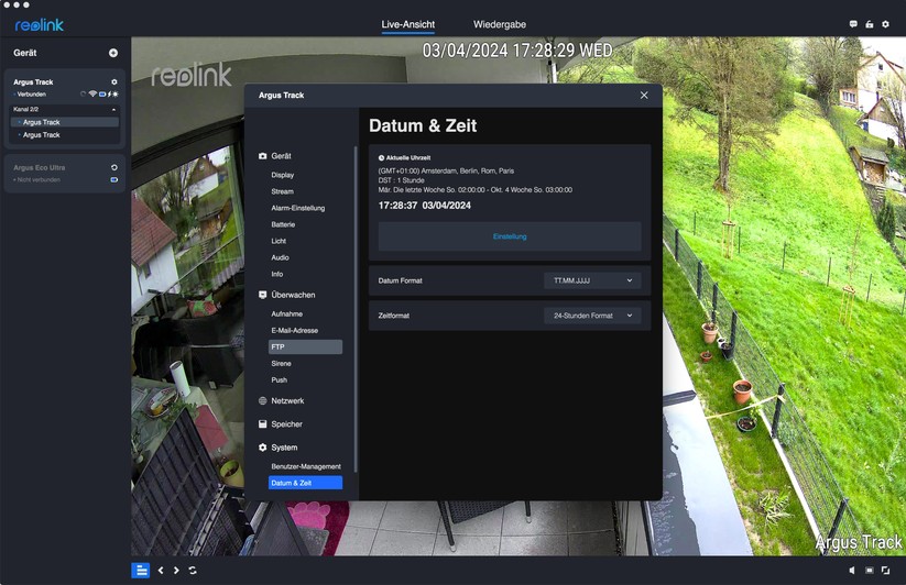 Reolink Argus Track: Konfiguration mit Desktop-App