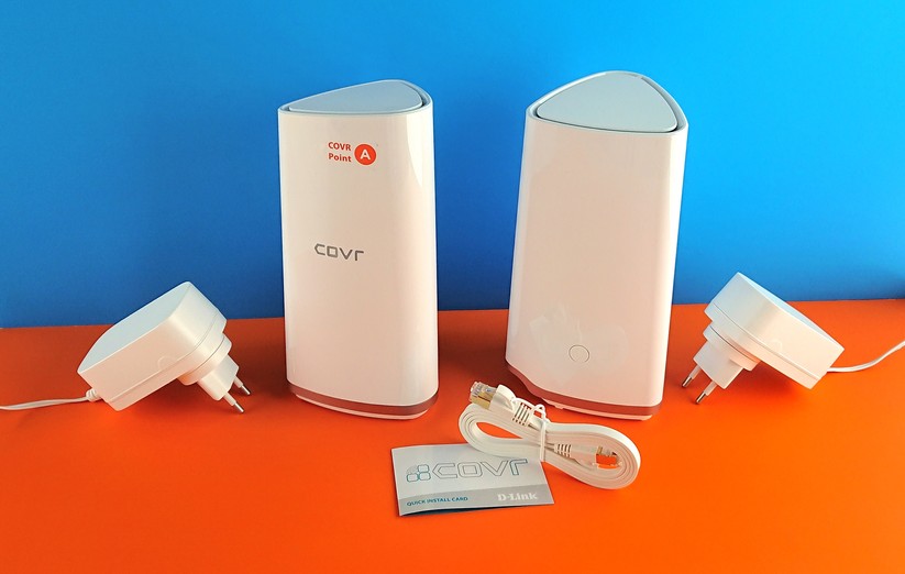 D-Link COVR 2202 WLAN-Verstärker-Set: Zwei Mesh-Funkstationen, zwei Netzteile, ein LAN-Kabel, ein Quick Install Kärtchen. Das ist der Lieferumfang. 