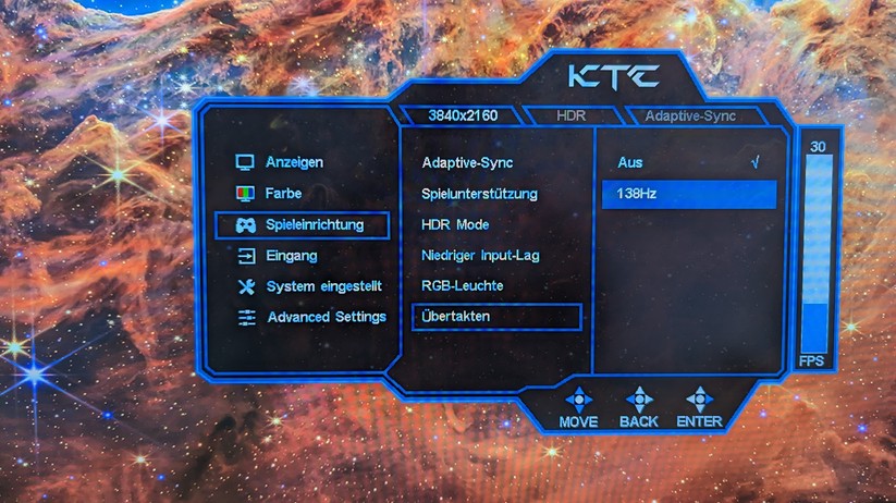 KTC G42P5 Einstellungen