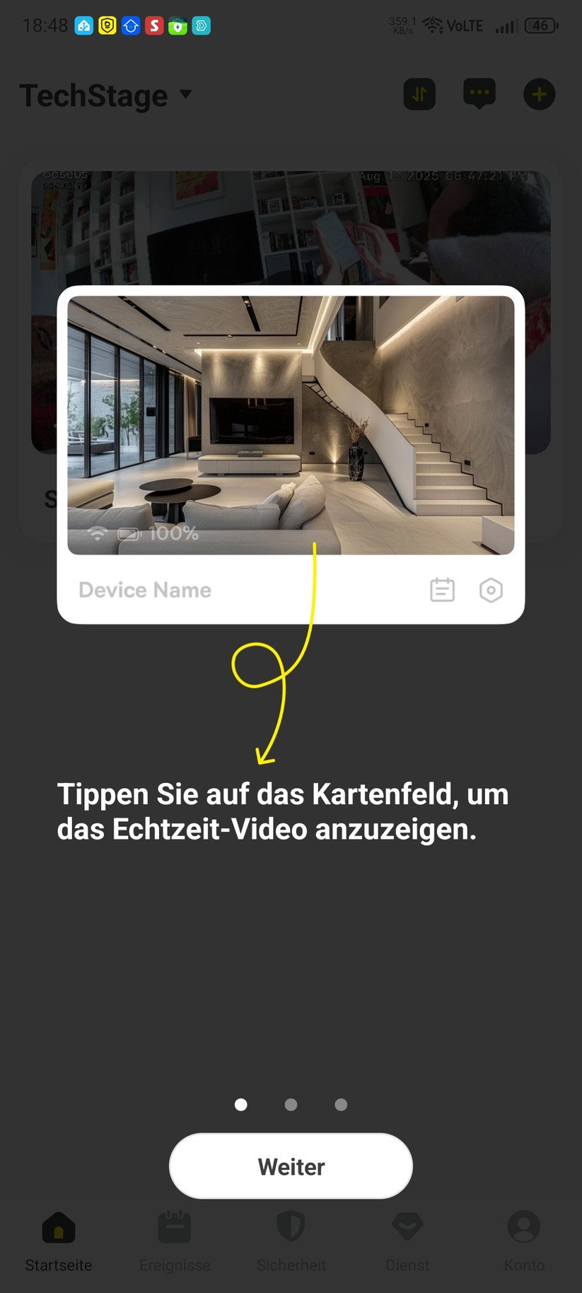 Die Inbetriebnahme der Überwachungskamera erfolgt mit der App Baseus Security