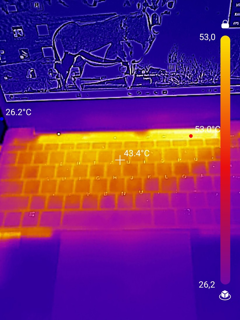 Chuwi Core Book X im Test: Wärmebild unter Last