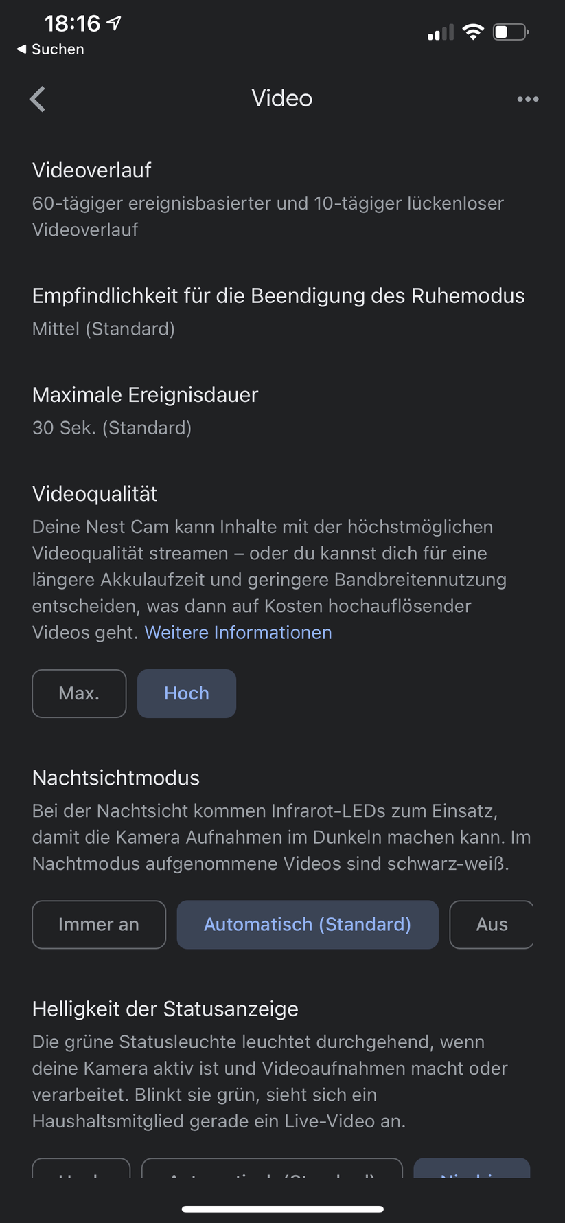 Google Home App für Nest Floodlight 