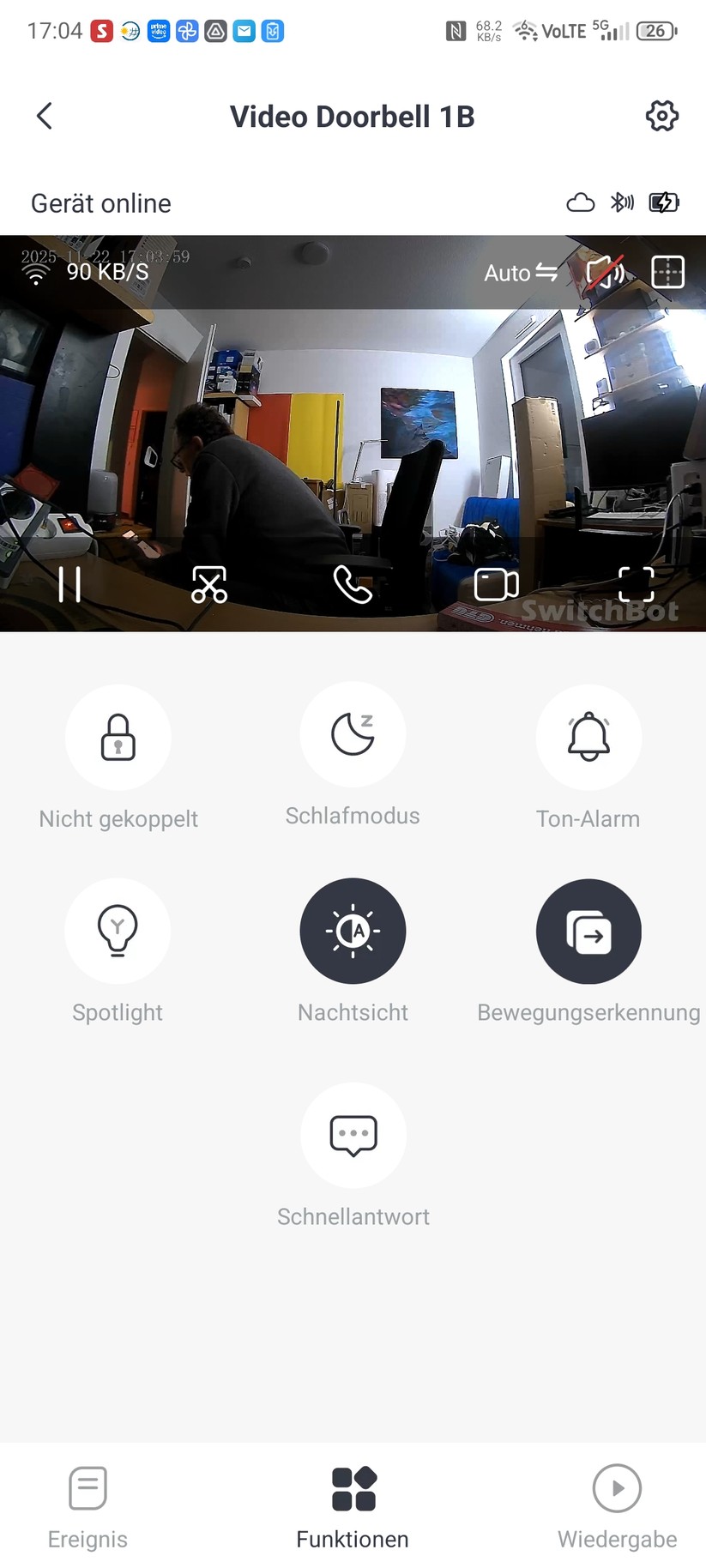 Einstellungen in der Switchbot App