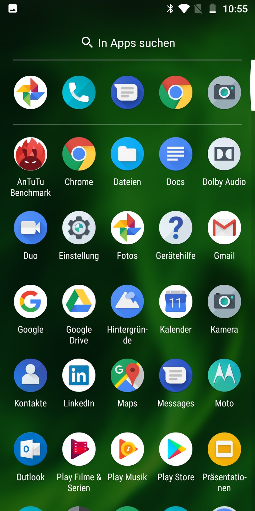 Hauptmenü (App-Drawer)