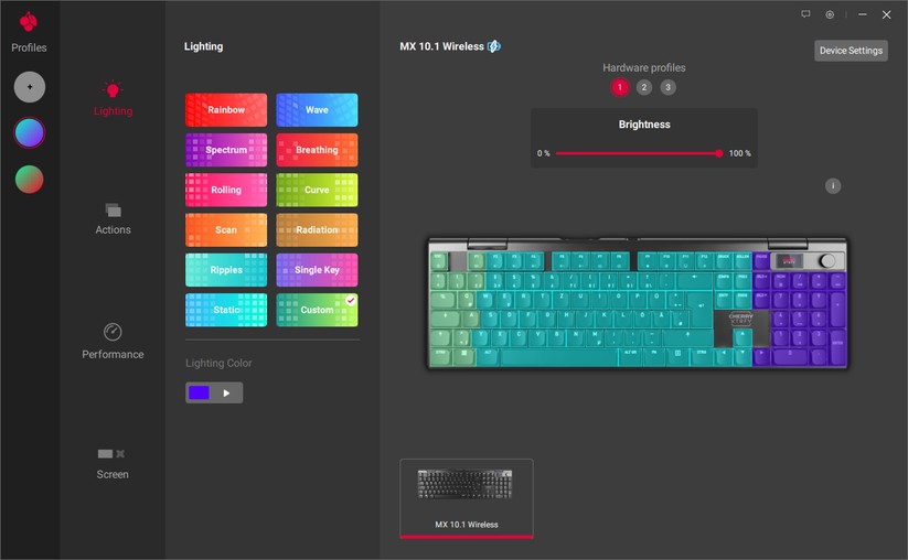 Cherry Xtrfy MX 10.1 Wireless - Bilder App
