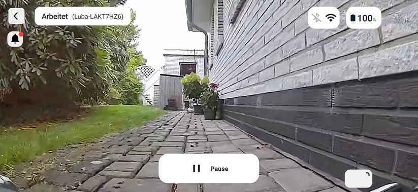 Mit der App hat man auch Zugriff auf den Kamera-Livestream des Mammotion Luba Mini 2 AWD 1500.