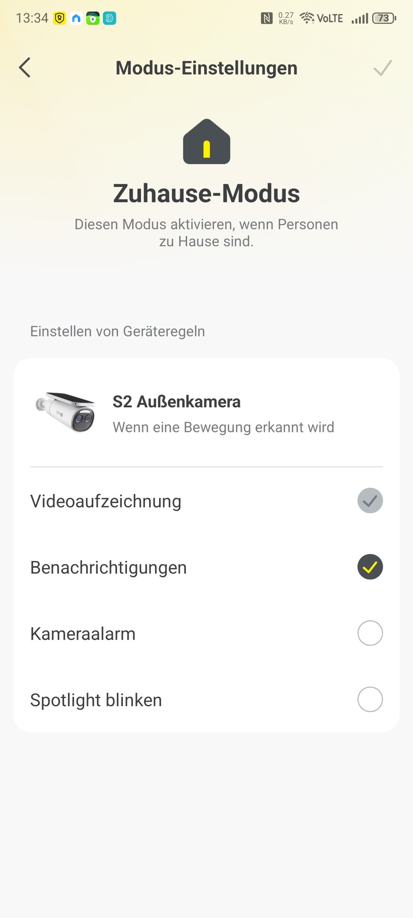 Baseus Security S2: Konfiguration mit der App