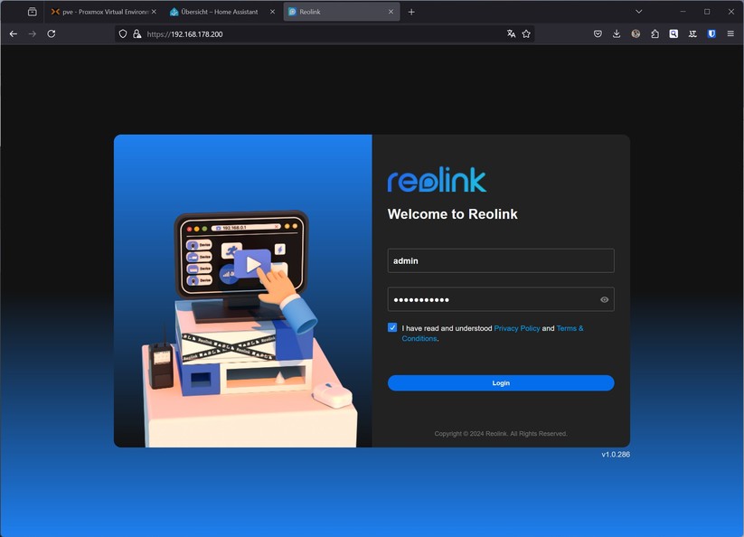 Reolink CX810: Bedienung mit Browser