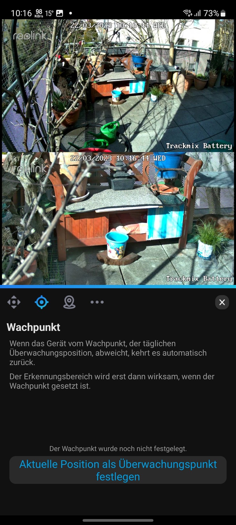 Reolink Trackmix Akku: App-Oberfläche und Beispiel-Bilder