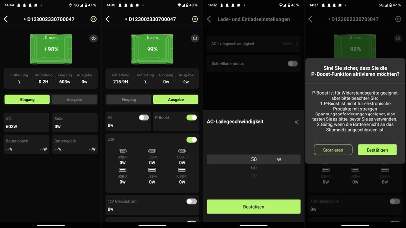 Dabbsson DBS2300 – Funktionen der App