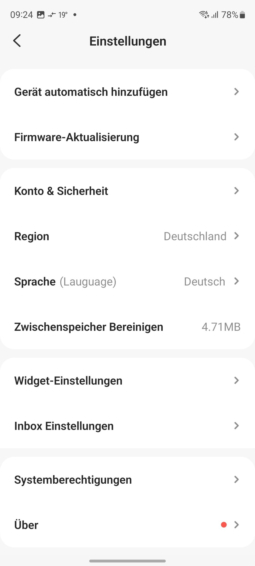  App und Einstellungen