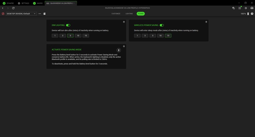 Razer Blackwidow V4 Low-Profile Hyperspeed - Bilder App