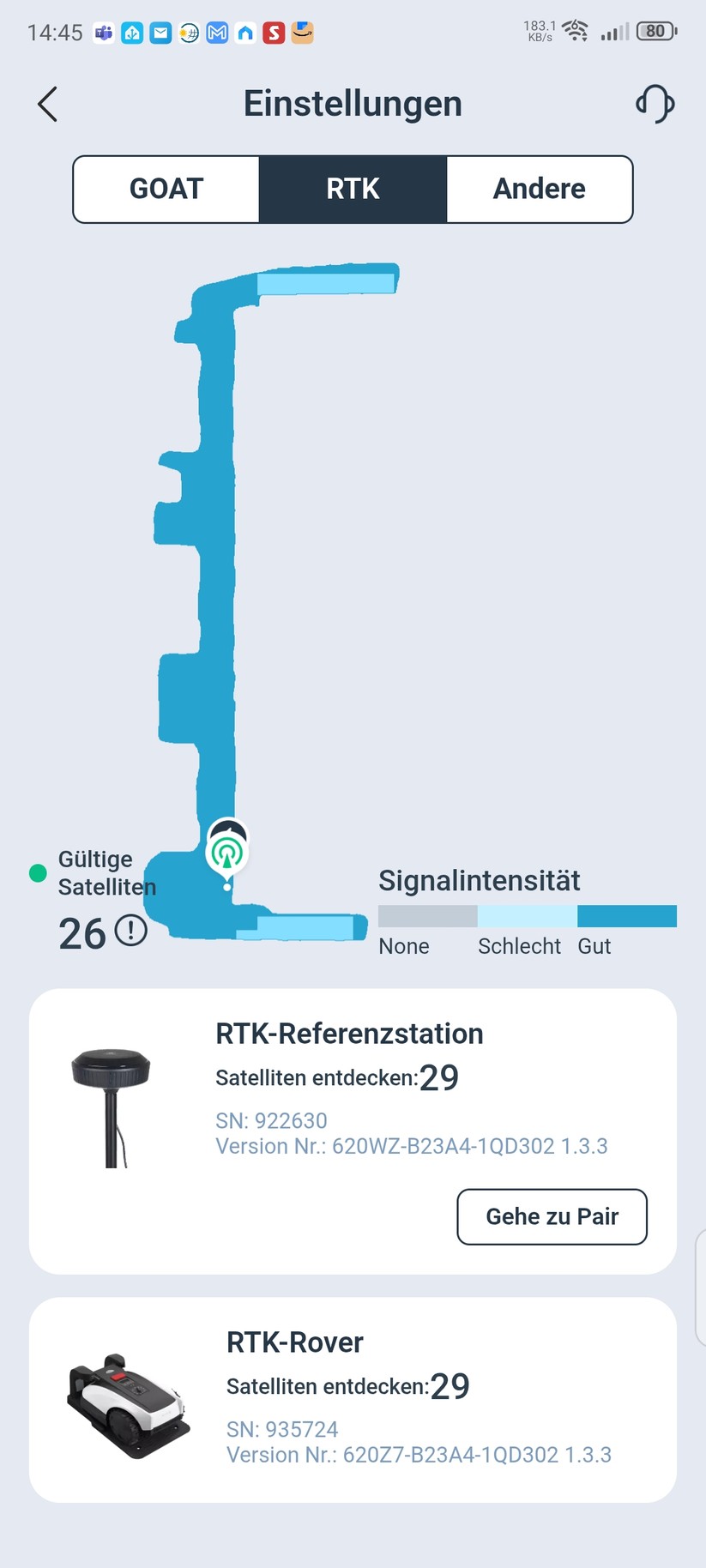  Konfiguration, Kartierung, Kamera, Laufzeit etc.