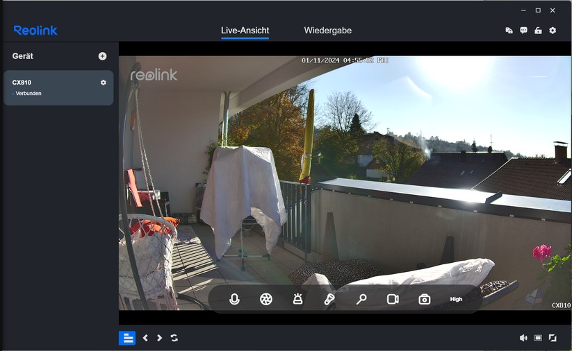 Reolink CX810: Einstellungen und Testaufnahmen
