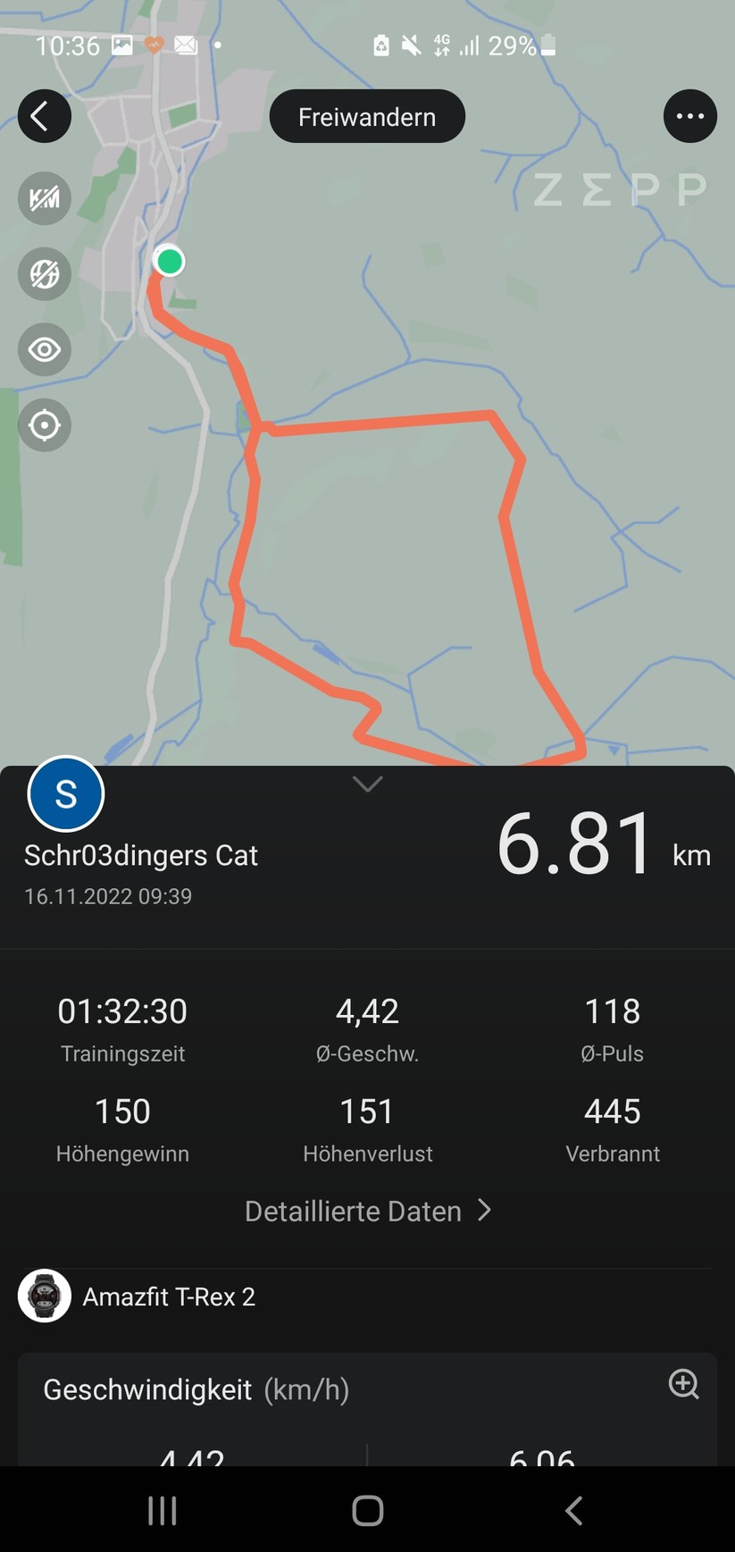  Die App zur Amazfit T Rex 2 im Test