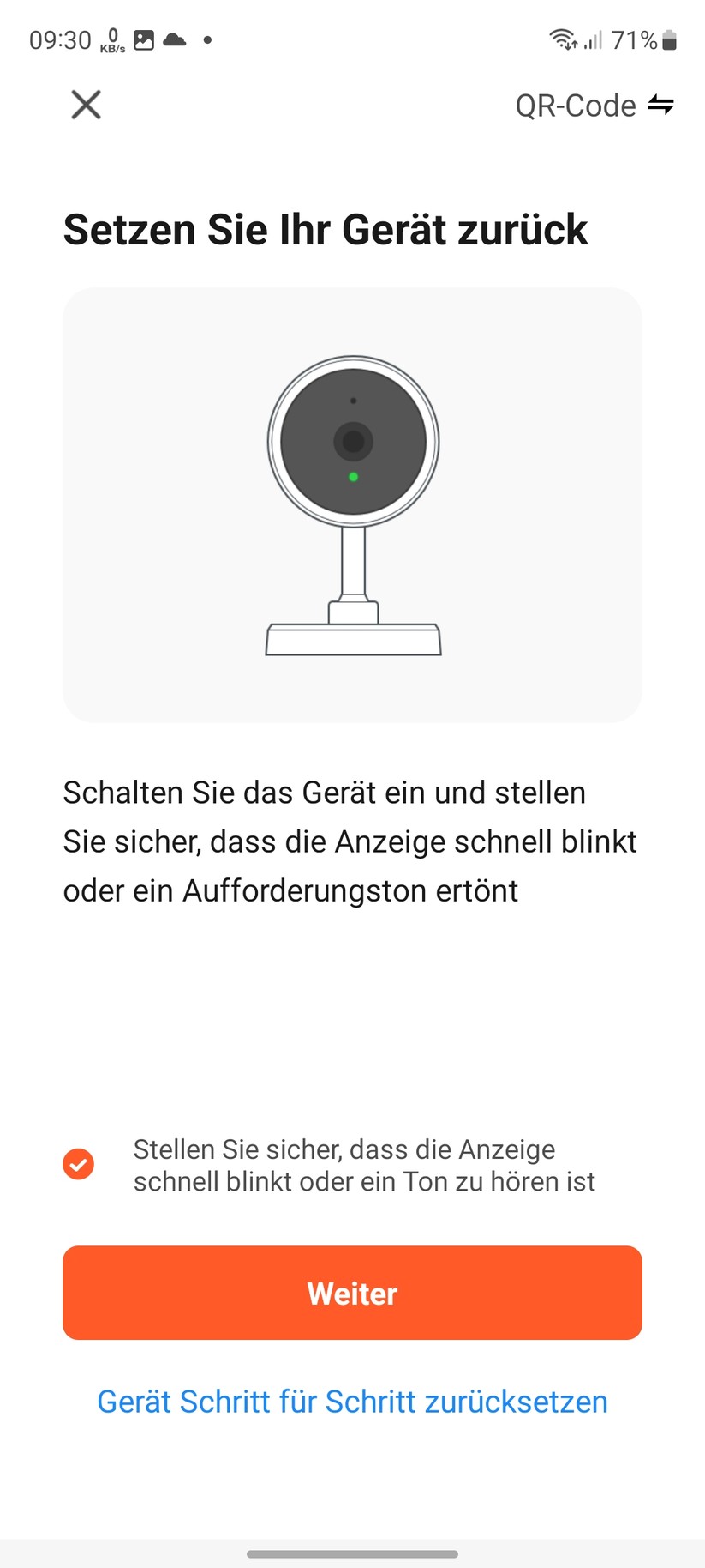 7Links-IPC-675: App, Inbetriebnahme, Einstellungen, Sichtfeld