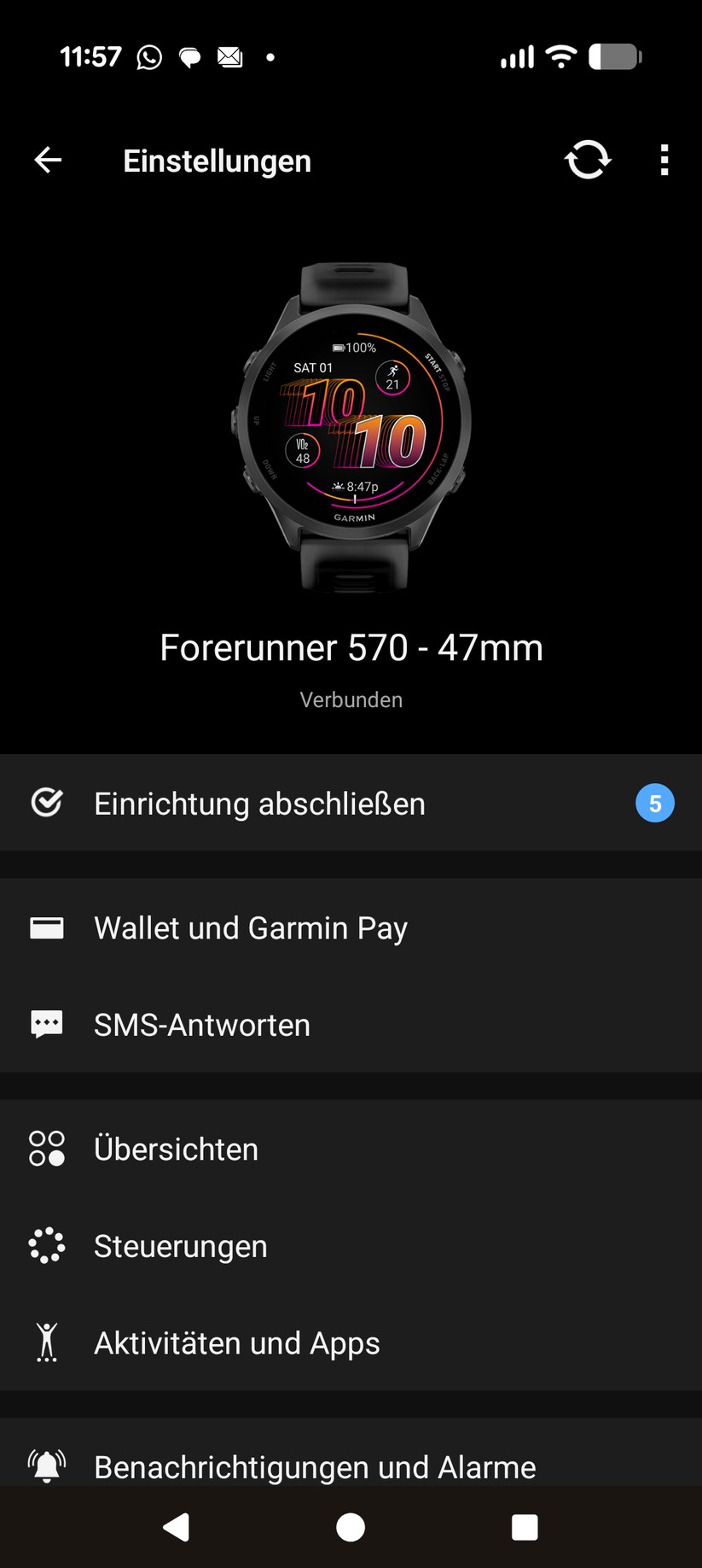 Garmin Forerunner 570 - App