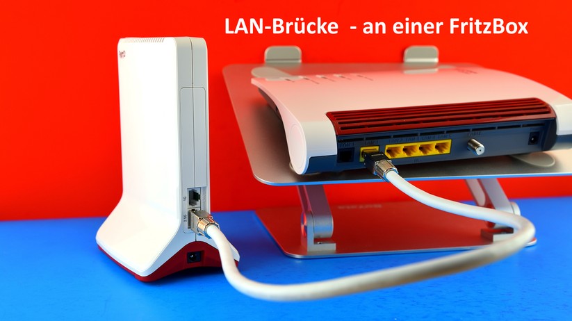 AVM Fritz Repeater 6000: Der Fritz Repeater 6000 ist hier per LAN-Kabel mit einer Fritz Box 6660 Cable verkoppelt: Beide über den 2,5 GbE Port (Bild: Harald Karcher).