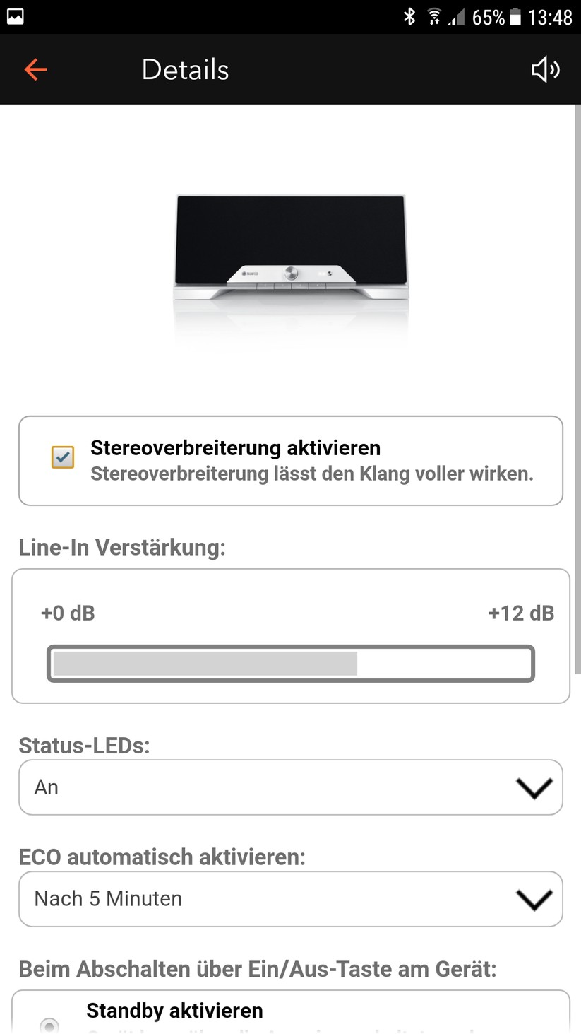 Der vollere Klang per Option Stereoverbreiterung ist wohl Geschmackssache.
