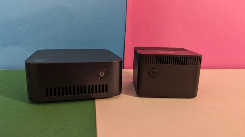 Mini-PC CSL Tiny Box im Größenvergleich mit dem Blackview MP80