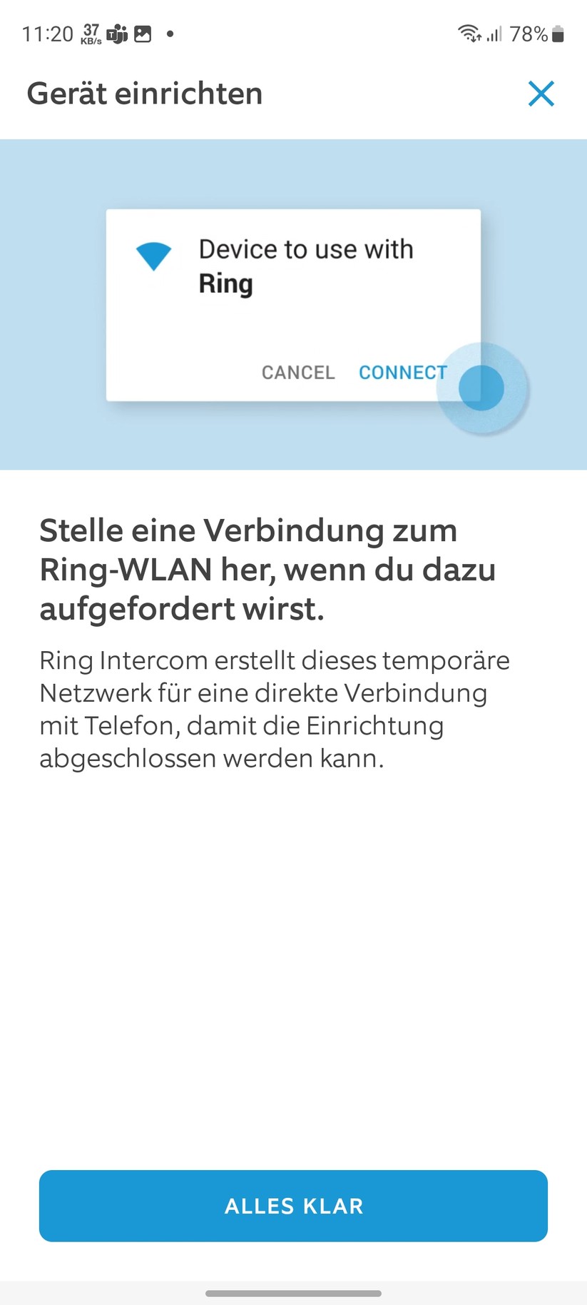 Ring Intercom: Einrichtung