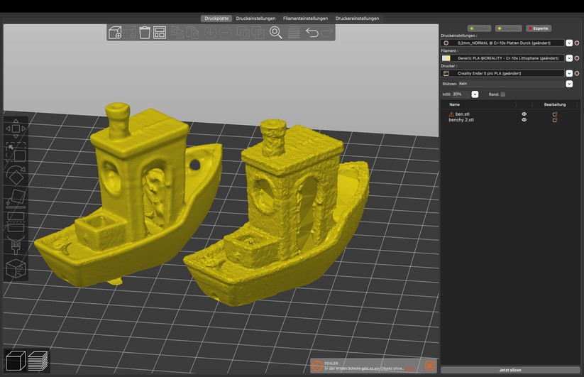 Revopoint Mini Scanergebnisse