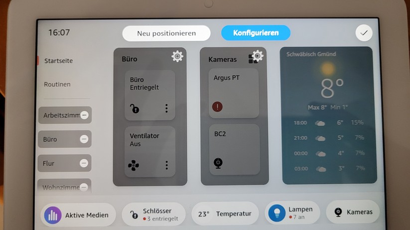 Amazon Echo Hub: Konfiguration und Oberfläche
