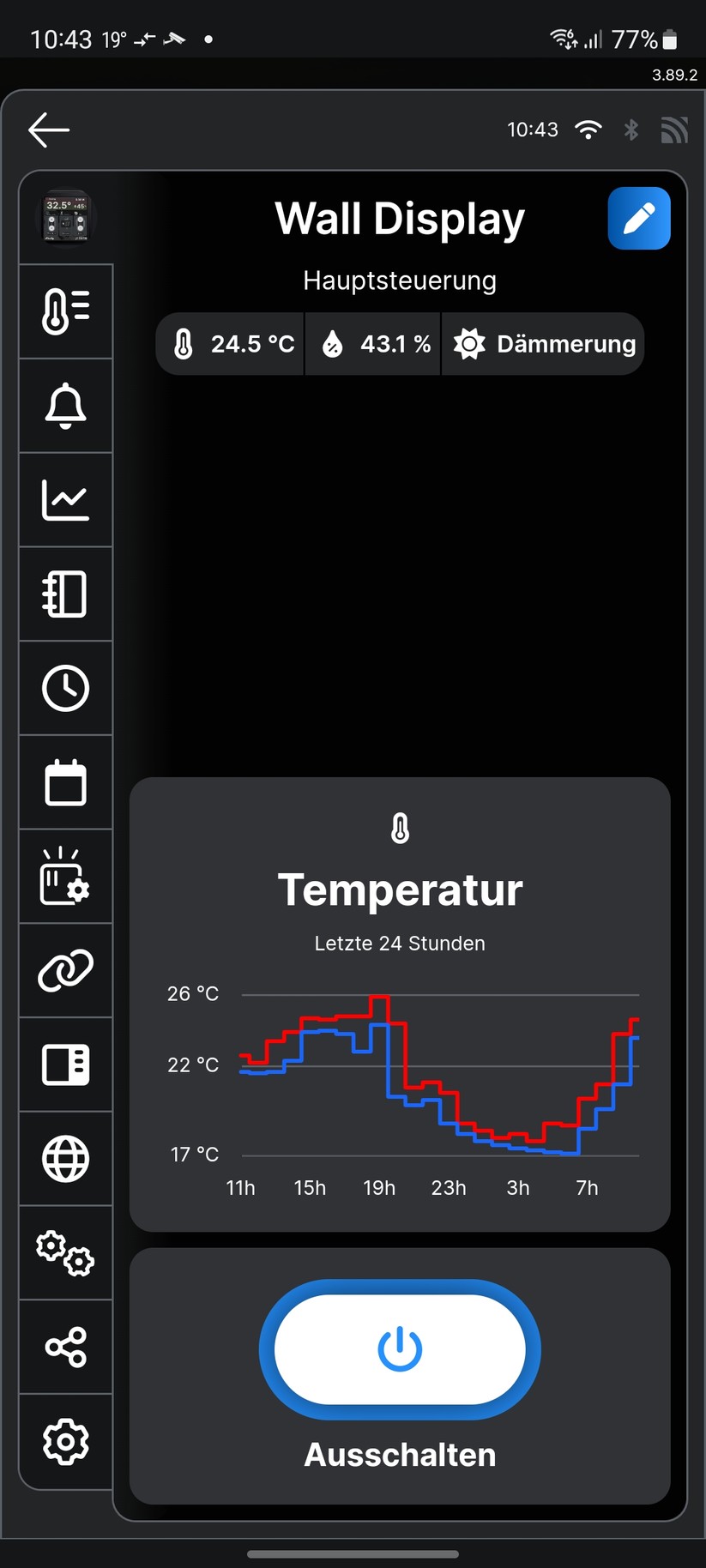 Shelly Wall Display: App