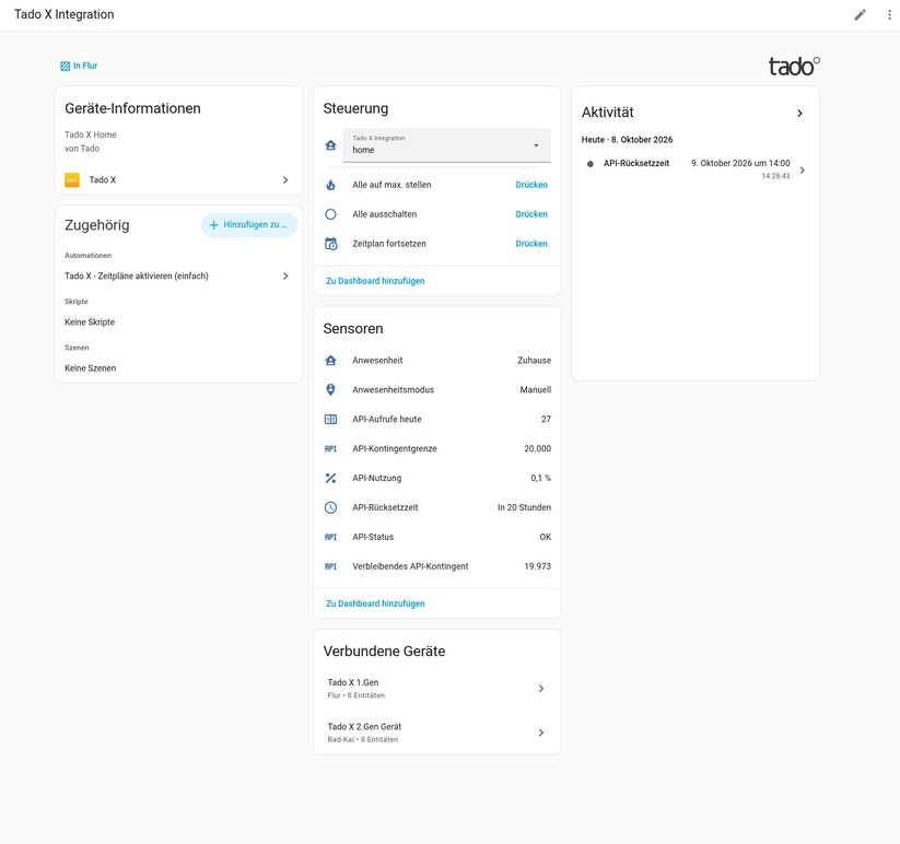 Die Cloud-basierte Integration HA-Tado-X bildet das volle Funktionsspektrum der App unter Home Assistant ab. Die Matter-Integration liefert hingegen nur wenige Steuerungsmöglichkeiten.