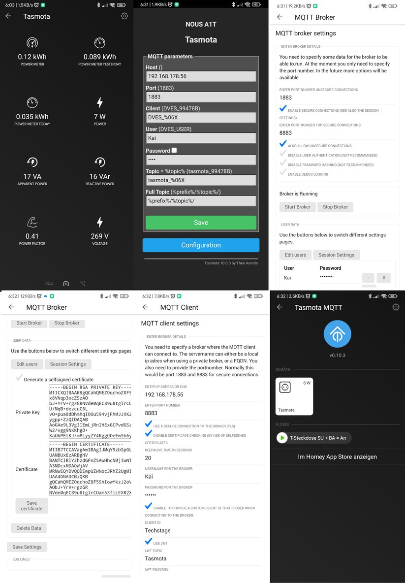 Homey Pro: Für die Einrichtung eines Zwischensteckers mit Tasmota müssen mit MQTT-Broker, MQTT-Client und Tasmota MQTT drei Anwendungen installiert werden.