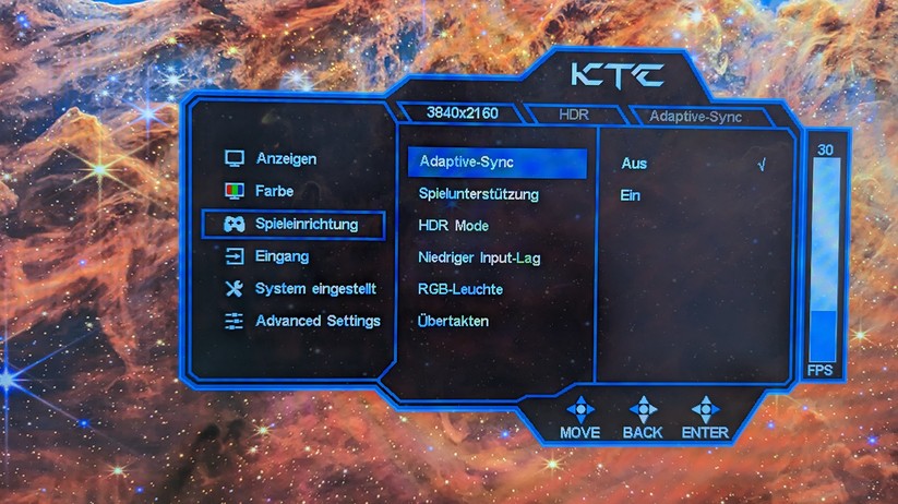 KTC G42P5 Einstellungen