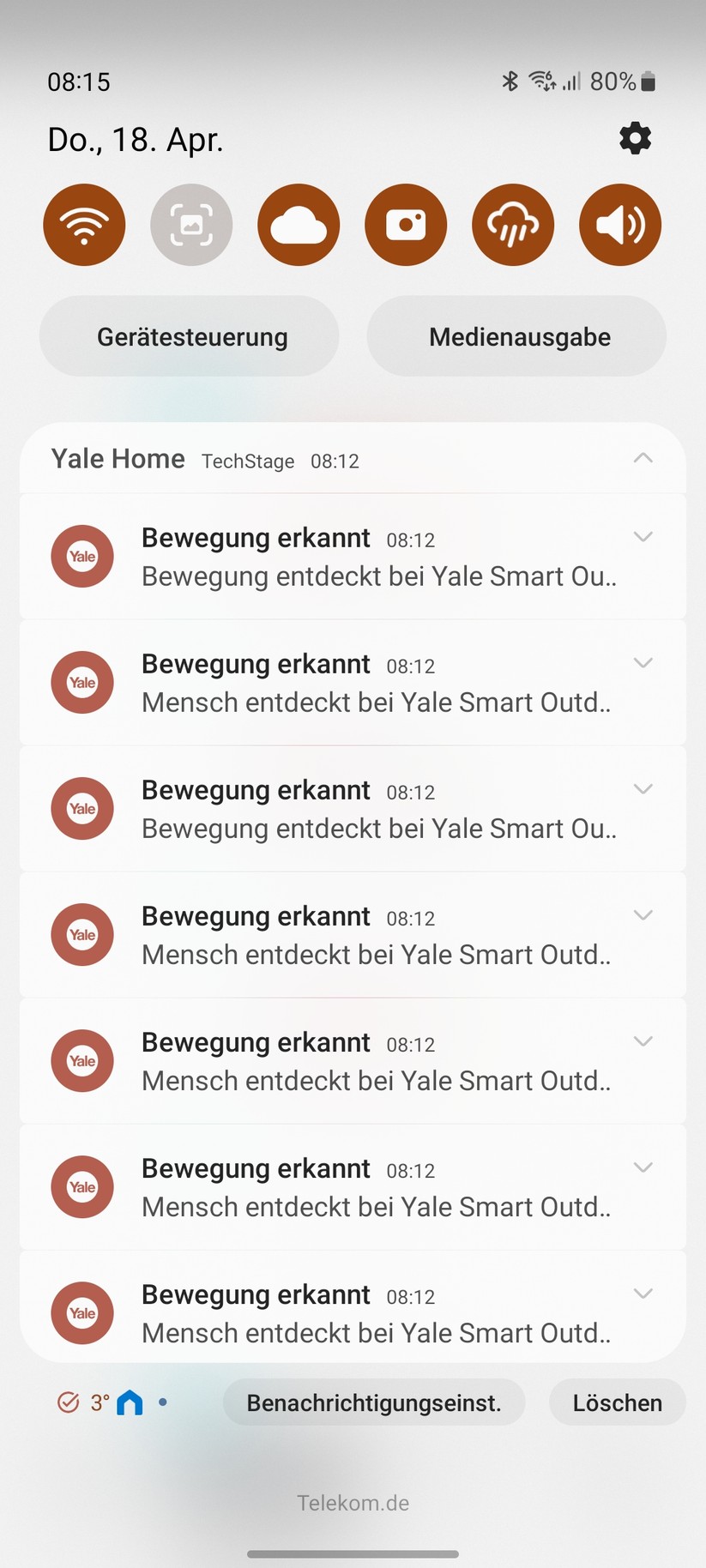 Yale Smart Outdoor Camera: Einstellungen, Aufnahmen