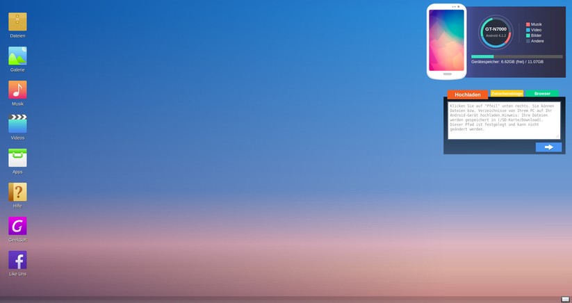 Web PC Suite für Android