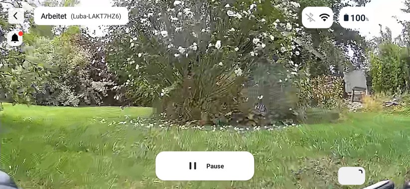 Mit der App hat man auch Zugriff auf den Kamera-Livestream des Mammotion Luba Mini 2 AWD 1500.