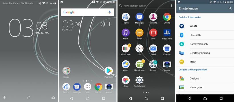 Das Xperia XZ Premium arbeitet mit Android OS 7.1.1 Nougat und Xperia UI.